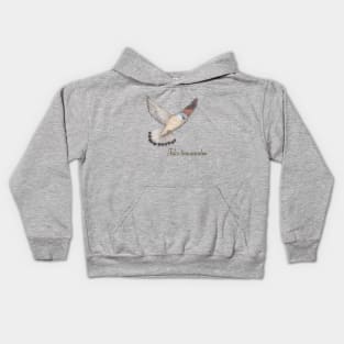 Flying Kestrel illustration Kids Hoodie